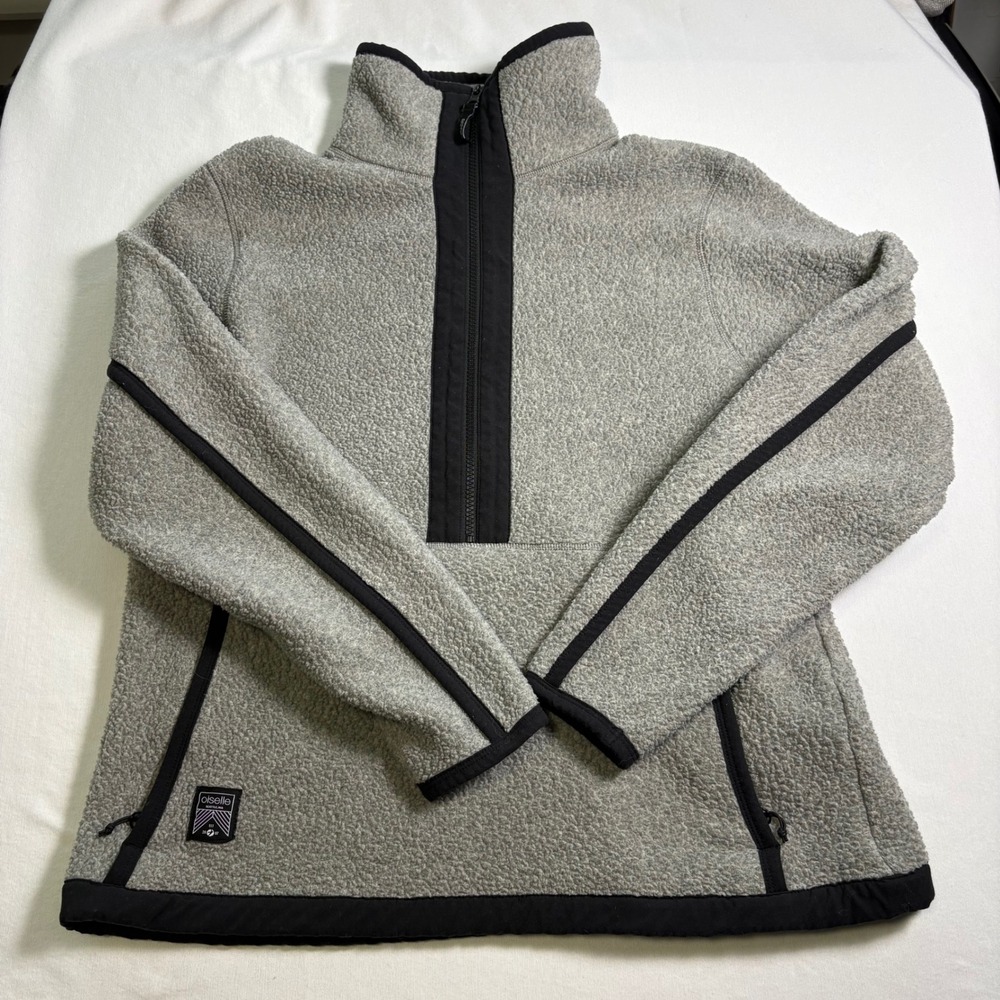 Oiselle Fleece Pullover XL Gray Sherpa Half Zip Running Athletic MSRP $98